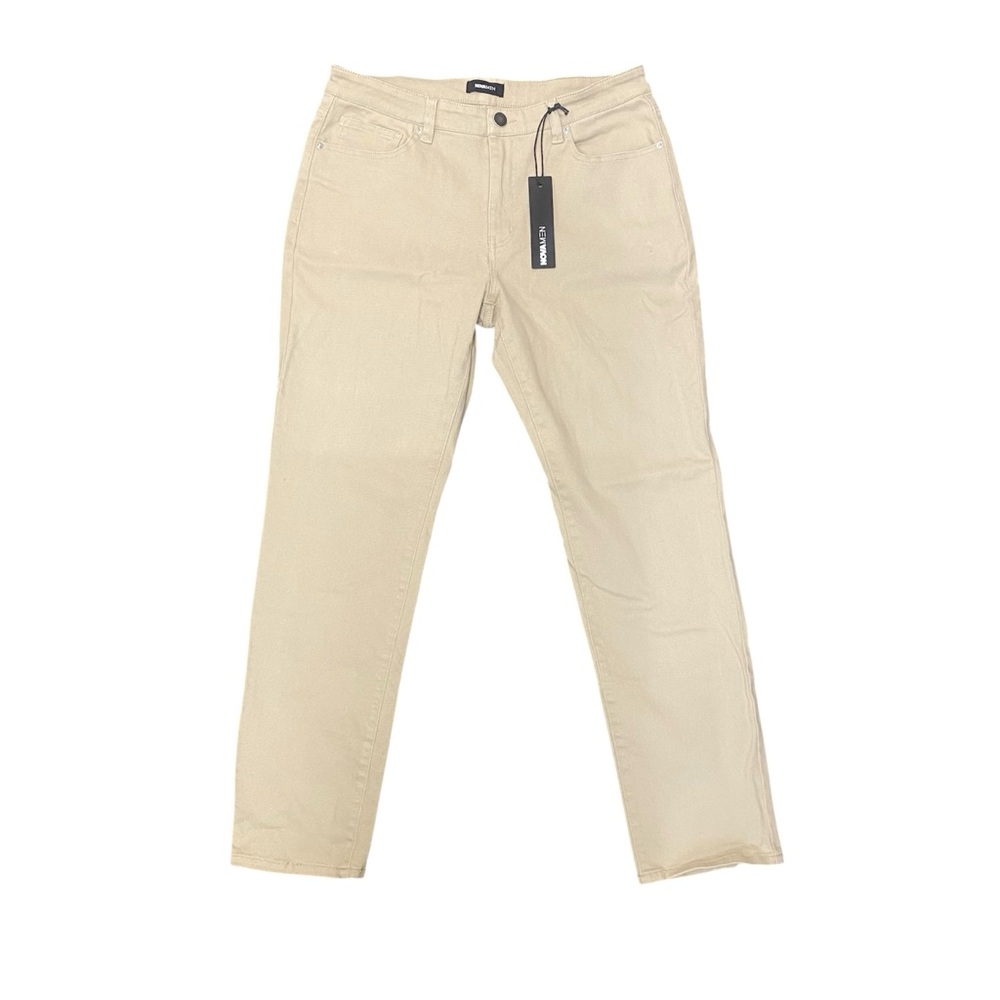 Nova Men NWT Khahi Cornell Slim Jeans Straight Leg Neutral Sz 34 New